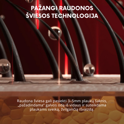 Lura raudonos šviesos galvos masažuoklis